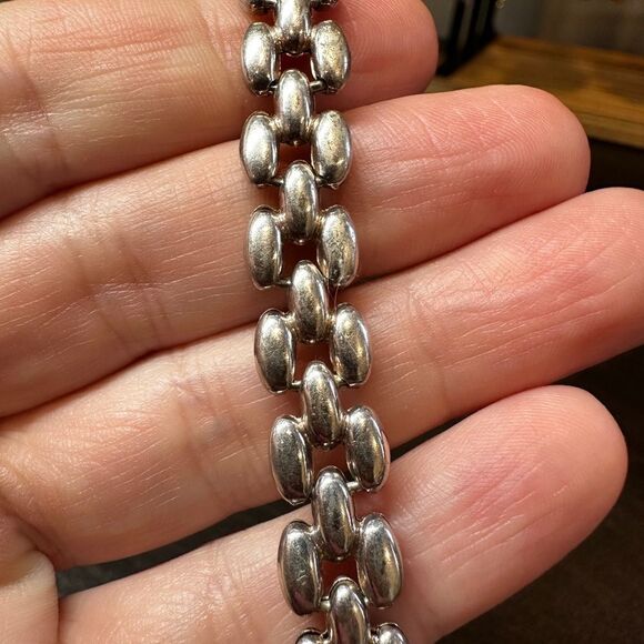 SALE! Unisex 7.25" Solid Sterling silver bracelet stamped 925 Italy! - Picture 4 of 12